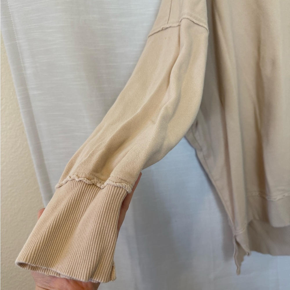 Aerie Distressed Oversized Tan Sweater - Picture 2 of 6